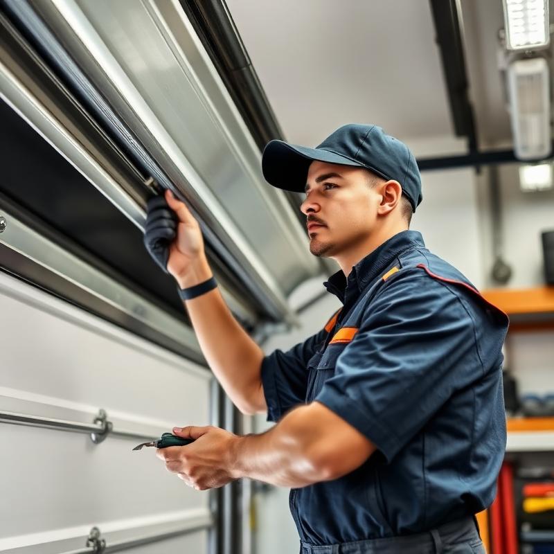 Professional garage door technician from Garage Door Bethlehem servicing a residential garage door